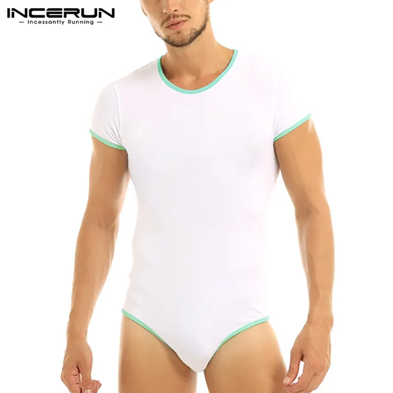 

Модные пикантные Удобные Комбинезон футболки INCERUN мужские Лоскутное ползунки модные футболки для девочек Повседневная футболка с коротким...