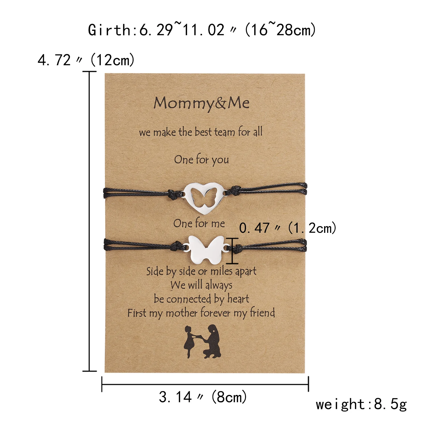2 шт./компл. бусины в форме сердца для женщин и девушек ручной работы черная нить
