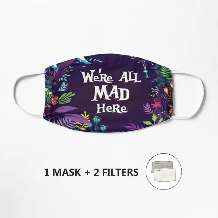 

Мы все сумасшедшие здесь маска одежда в уличном стиле с принтом из мультфильмов маска с принтом лица