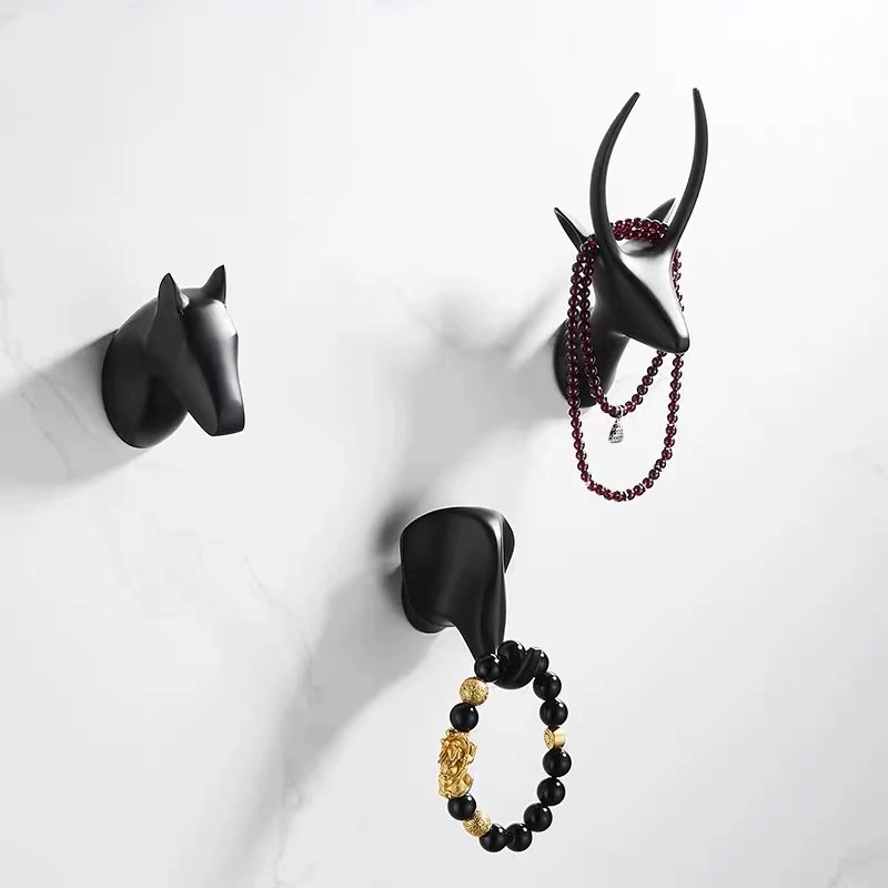 Декоративные крючки из цинкового сплава черный/белый крючок для ванной комнаты