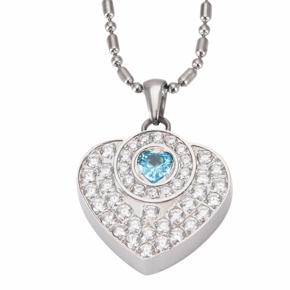 

Wollet Jewelry Lava Stone Negative Ion Stainless Steel Necklace Pendant for Women CZ Stone Health Healing Energy Stone Blue