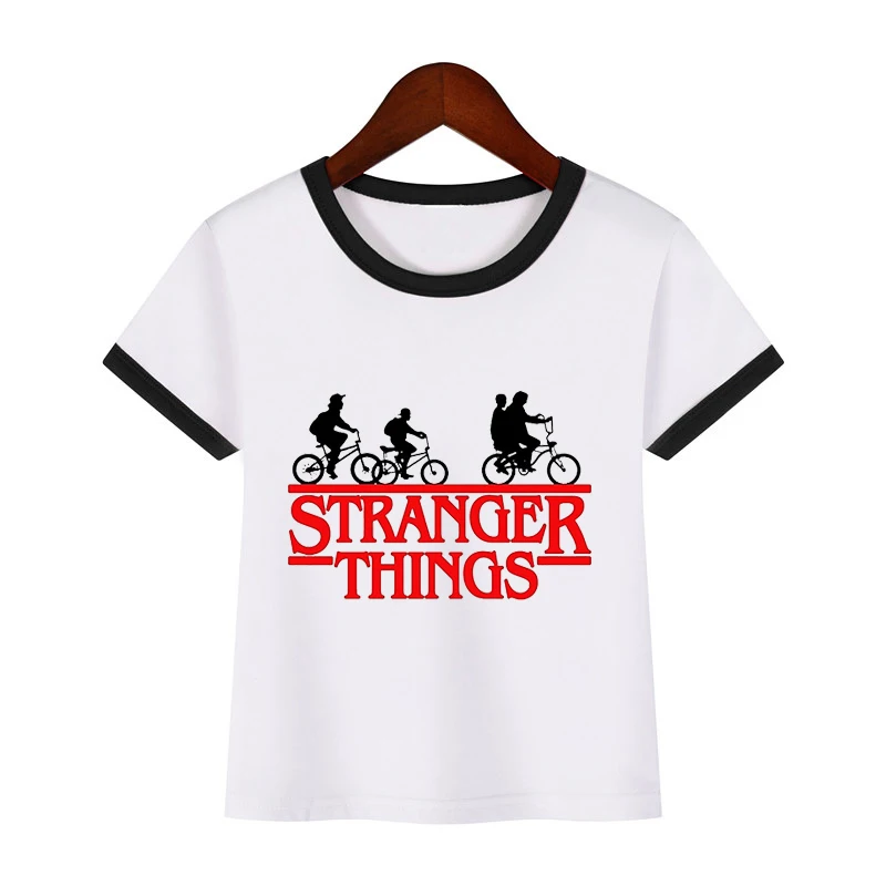 Футболка для маленьких мальчиков и девочек с надписью Stranger Things Детская футболка