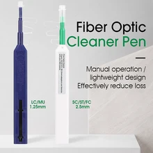 2PCS/lot Fiber Optic Cleaner Pen LC/SC/FC/ST 1.25mm+2.5mm 800 Cleans Anti static connector Adapter Cleaning Pen Smart cleaner SC