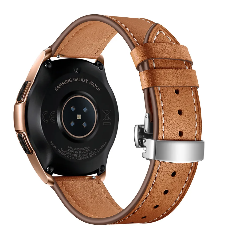 20 мм 22 мм высокое качество кожаный ремешок для часов ремешок для samsung Galaxy Watch 46 мм/42 мм/Active 2 1/gear S3 запястье браслет ремень