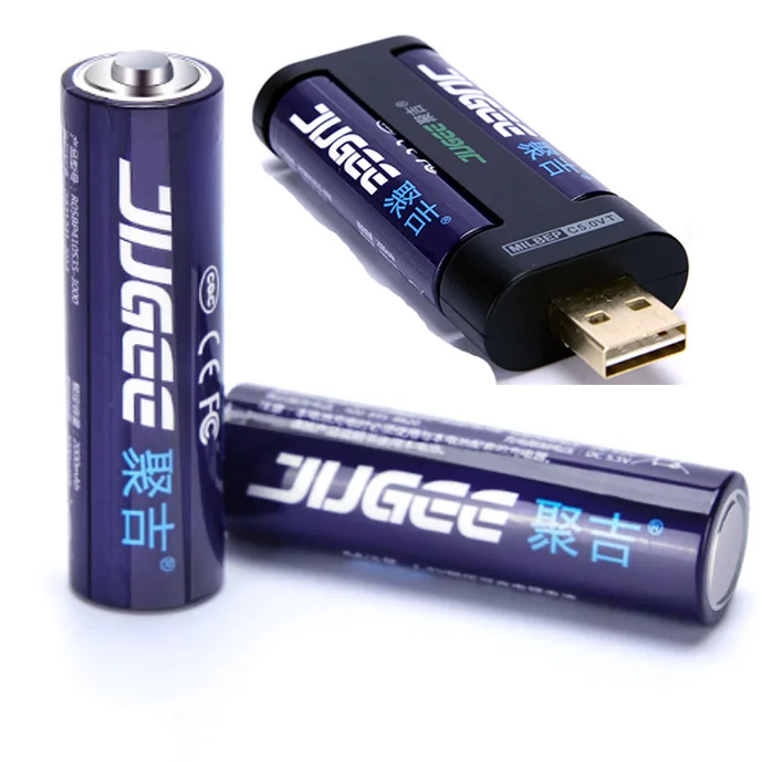 Jugee 4 шт 1,5 v 3000 mwh AA перезаряжаемый литий-полимерный литий-ионный полимерный литиевый аккумулятор+ 1 USB зарядное устройство