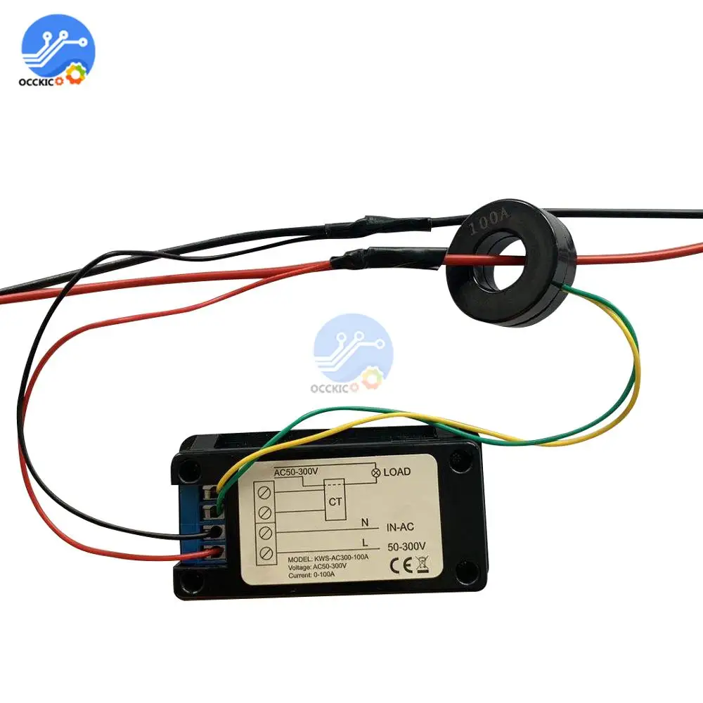 ЖК экран AC Напряжение Ток Мощность температура цифровой измеритель AC50 300V 10А