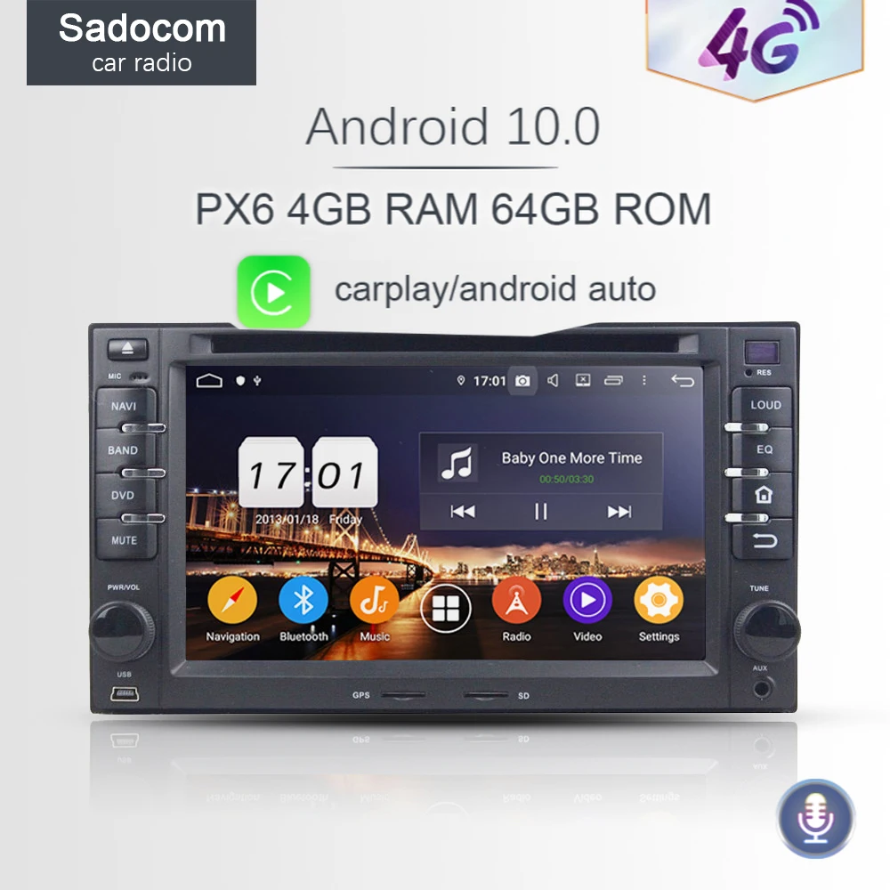 PX6 DSP 2 din Android 10 0 64G ROM 4G RAM автомобильное радио GPS автомобильный DVD плеер для kia CEED Sorento