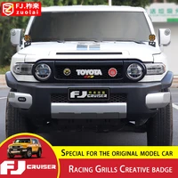 for toyota fj cruiser racing grills creative badge stickers tricolor front grid car logo exterior decoration accessories