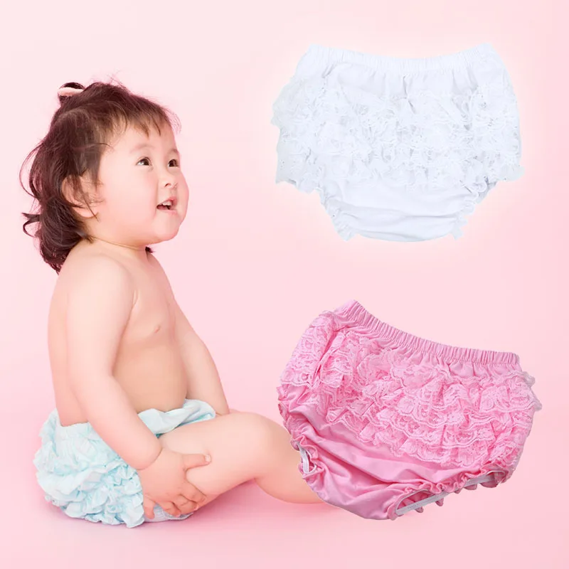 Милые кружевные трусики принцессы для маленьких девочек Хлопковые блумеры