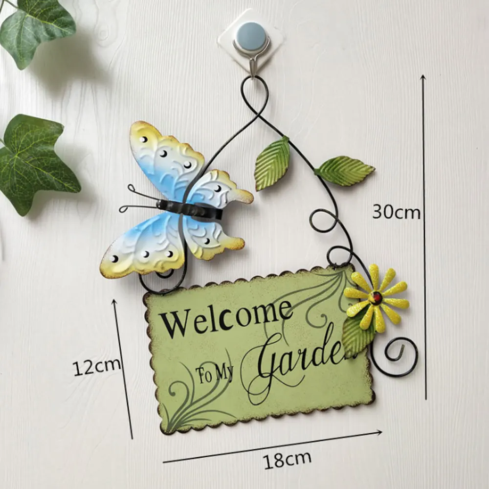 Подвесной Орнамент металлический ярд цветок Добро пожаловать настенная доска
