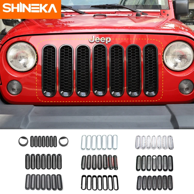 SHINEKA гоночные грили для Jeep Wrangler передняя вставка решетка с Сотами декоративный