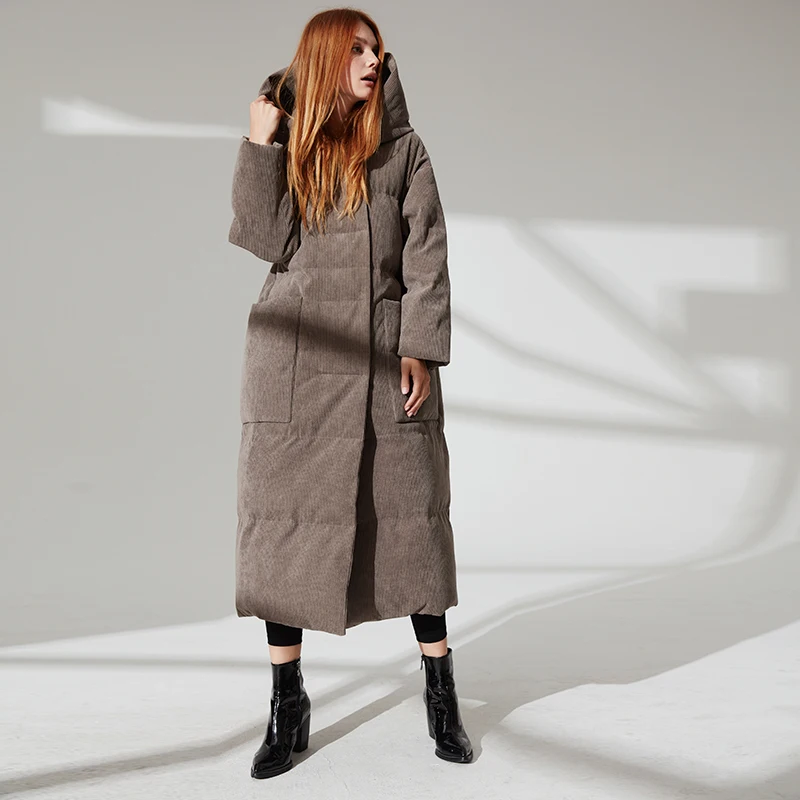 

5XL Duck Down Jacket Women Winter thick Outerwear Coats Female Velvet Fabric Hooded Warm Down Super Thick Warm Long Parkas wq698