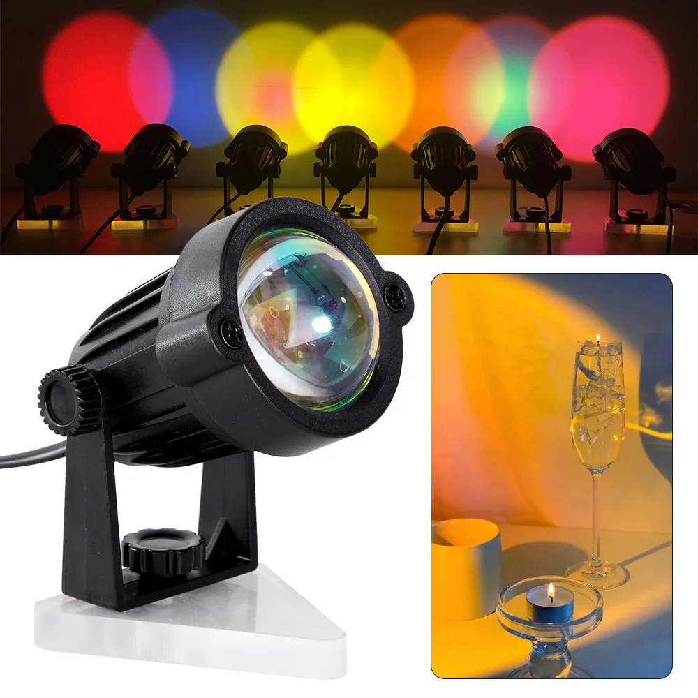 

Atmosphere Night Light Sunset Projector Lamp Rainbow Sunset Projection Lamps Background Home Decoration Colorful Projector Lamp