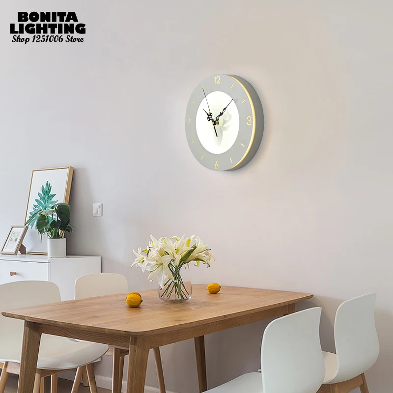 Прикроватный фон для телевизора настенный светильник часы Новая креативная