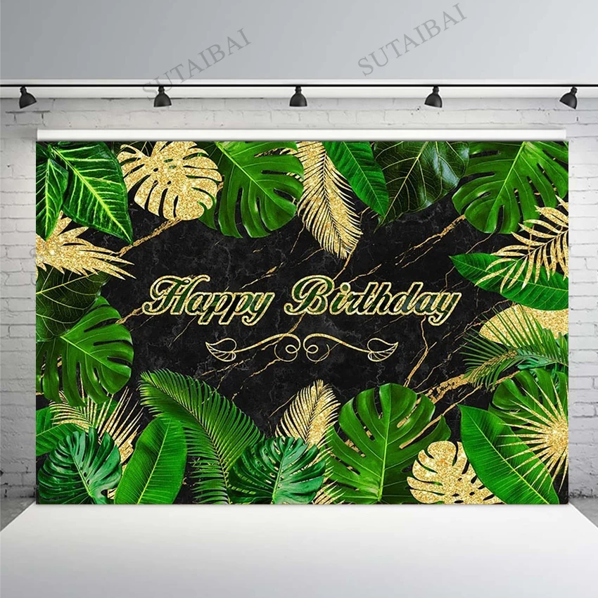 

Summer Tropical Leaf Backdrop for Child Birthday Hawaii Jungle Leaves Palm Party Photocall Photoshoot Photography Background