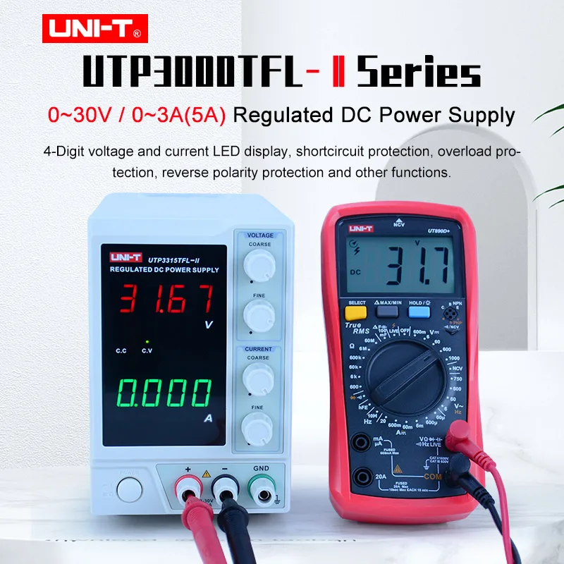 

UNI-T UTP3315TFL-II Digital Single-channel Linear DC Power Supplies 30V 3A (5A) Voltage Current Adjustable Benchtop Powe Meter