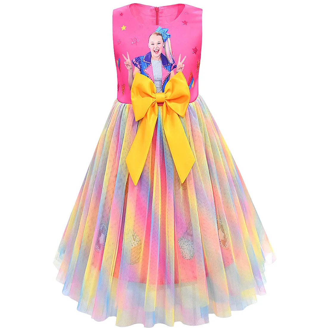 2020 Новинка платье для сцены платье-пачка с бантом и рукавами-пузырьками девочек