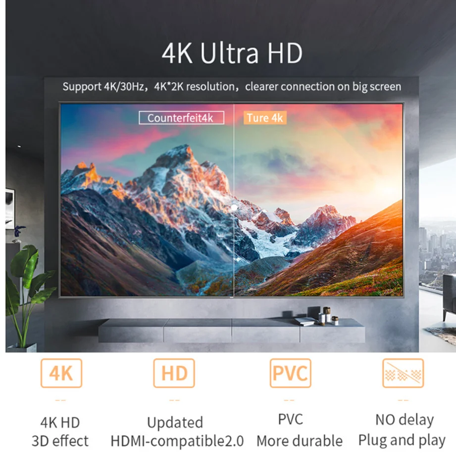 USB C к HDMI-совместимый адаптер 4K 30 Гц кабель Type HDMI для MacBook Samsung S10 Huawei Mate P20 Pro Type-C