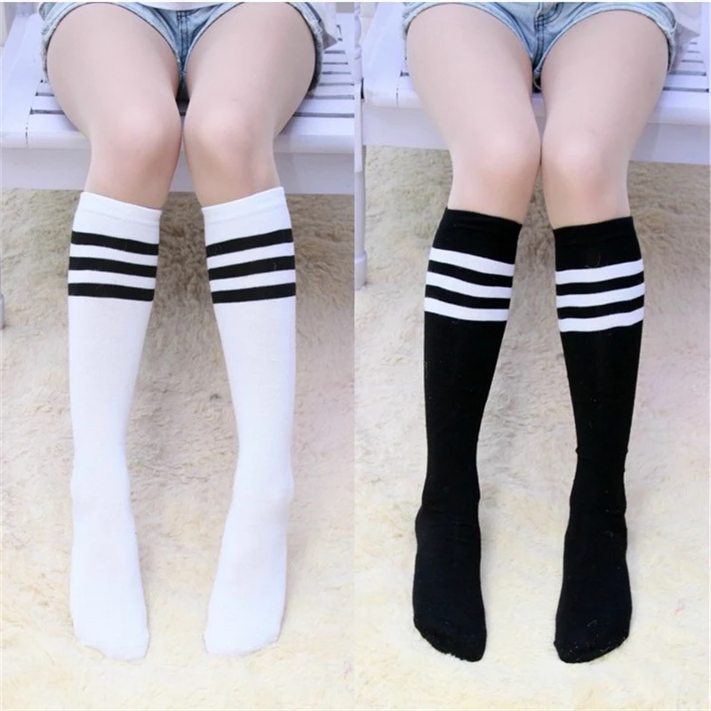 

Long Cotton Socks For Women Socks Knee High Socks Female Ladies Striped Long Socks Ventilation School Girls Sports Knee Socks