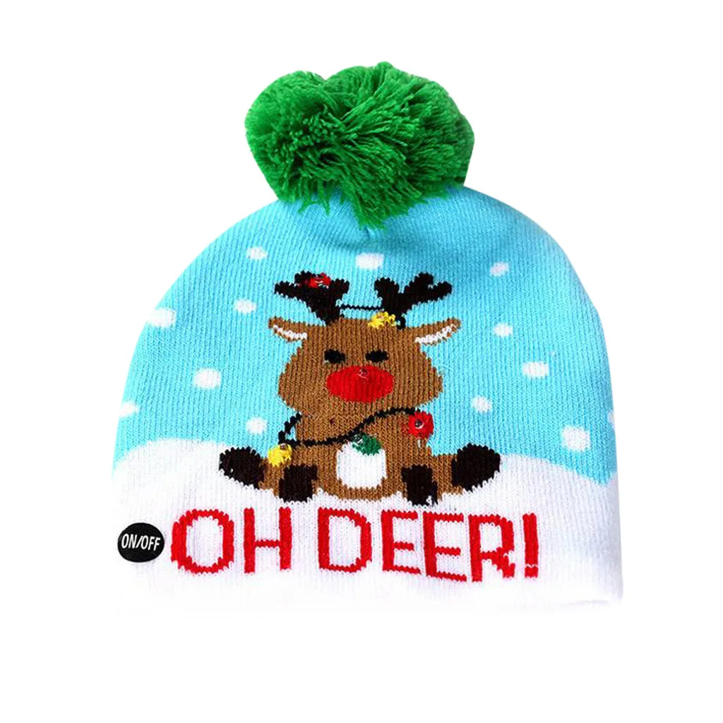 Merry Christmas женские мужские шапки для взрослых 25 цветов светодиодный светящийся