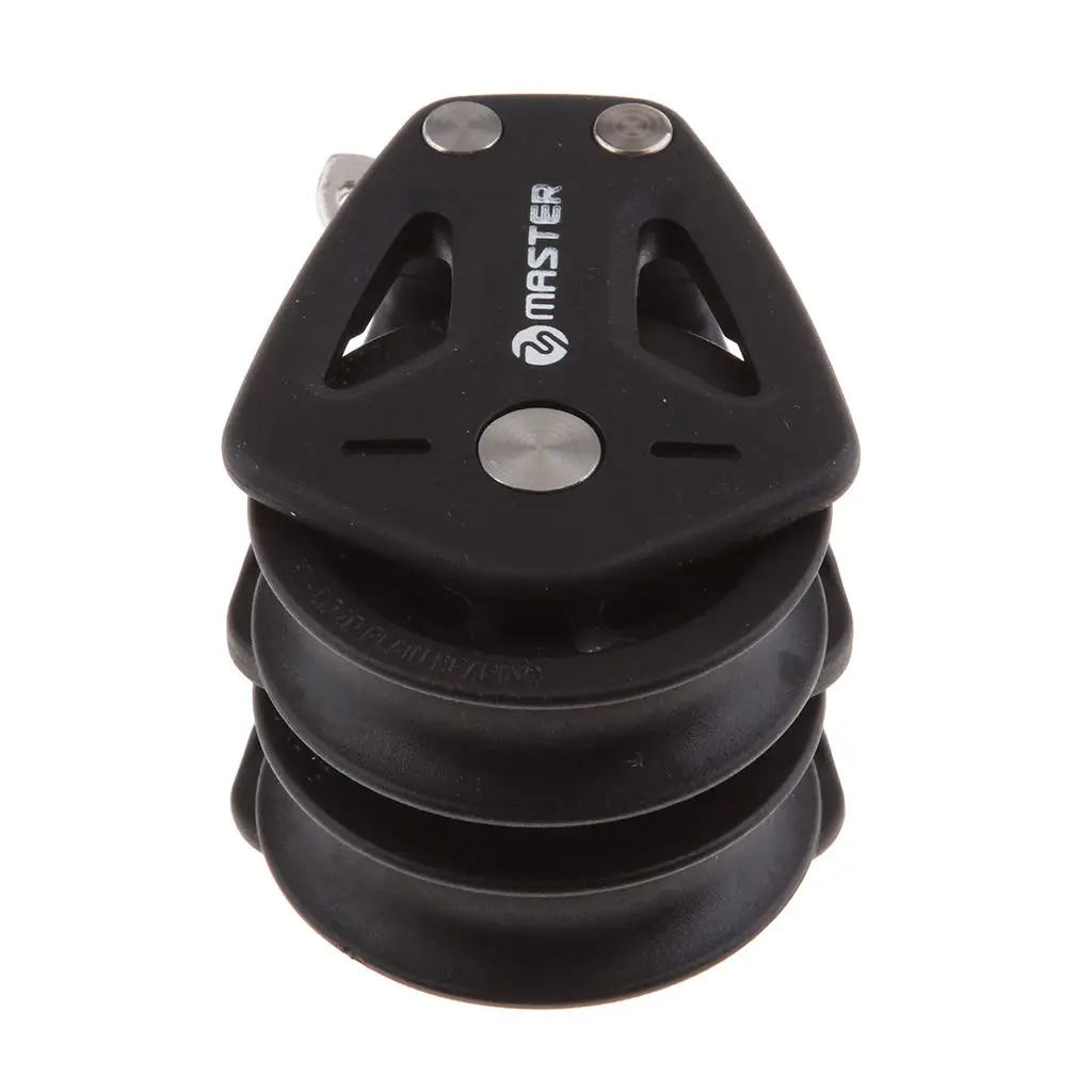 

35mm Double Pulley Block Stainless Steel Boat Canoe Kayak Swivel Lifting Pulley Hanging Wire Towing Wheels - 300 kg / 661 Lbs
