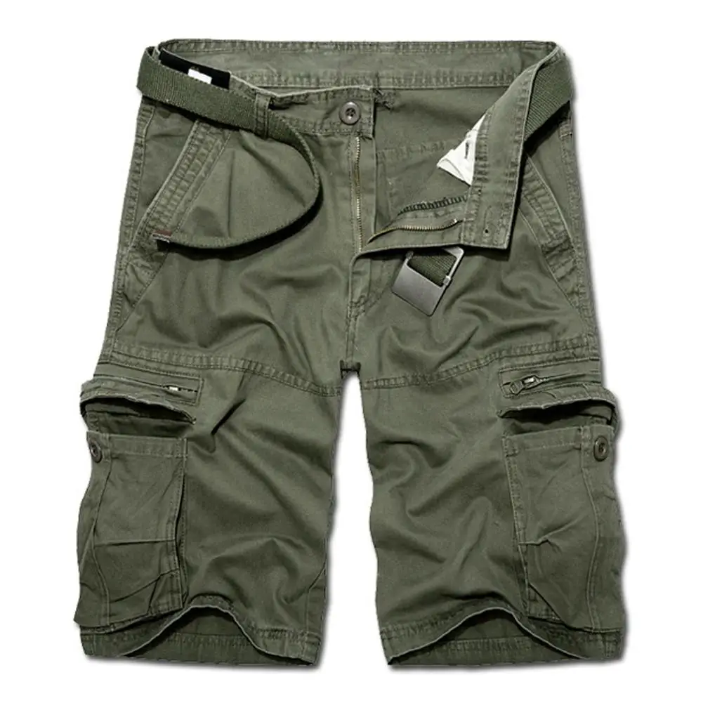 

Мужские пляжные шорты, однотонные дышащие шорты-бермуды, с несколькими карманами, размеры 31-40, 2020, короткие штаны-Карго