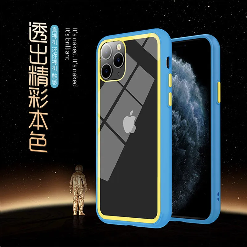 Прозрачный ударопрочный чехол для телефона iPhone 11 Pro Max X XS XR устойчивый к царапинам