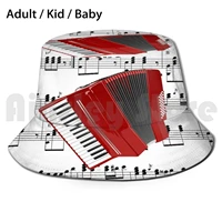red accordion and sheet music lets polka sun hat foldable uv protection red accordion and sheet music musical