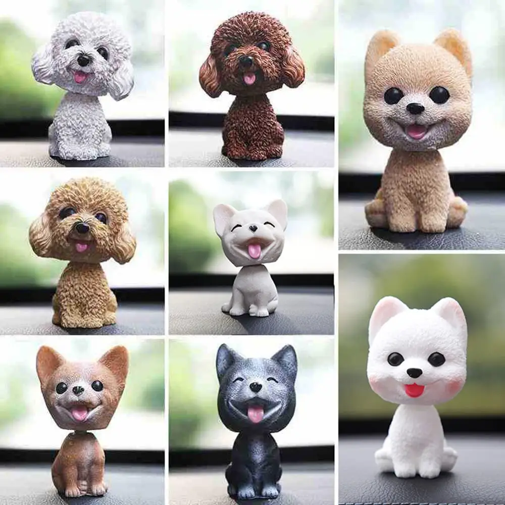 

New Shaking Head Dog Ornament Cute Nodding Decoration Gift Car Interior Resin Dog Decoration