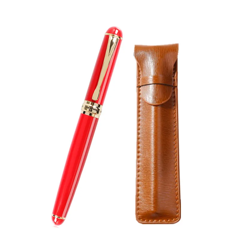 JINHAO 750 Классическая перьевая ручка с красным корпусом и золотым зажимом