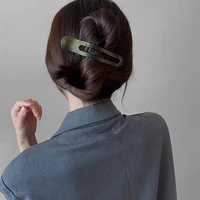 amorcome vintage korean translucent acrylic duckbill clip hair claw for women girls simple large hair clip hair accessories