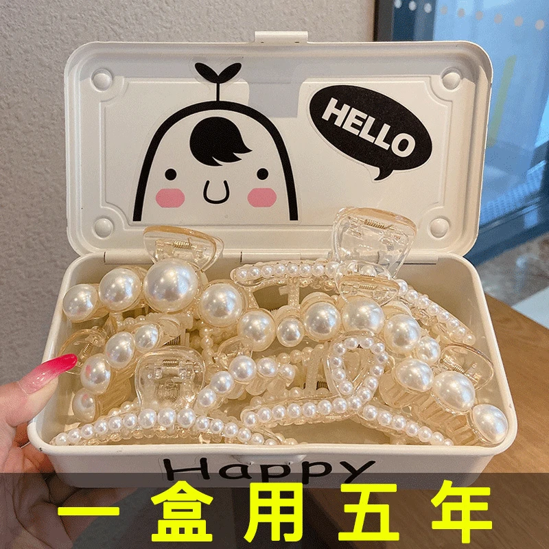 Korean Hair Clip Female Pearl Back Head Large French Retro Ponytail Shark Headdress Accessories |