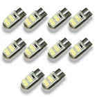 10x W5W светодиодный T10 автомобильный светильник лампа короткий Силикагель высокое яркое купол для чтения для дверных замков на танкетке сигнальная лампа 12V белого и желтого цвета