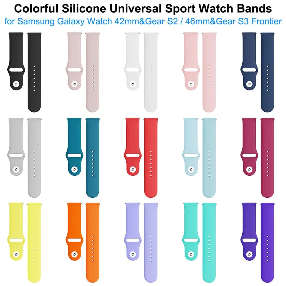 Силиконовый спортивный ремешок для часов Samsung Galaxy универсальный S4 42 мм и Gear S2 46 S3
