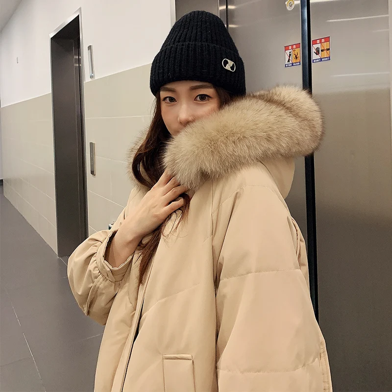 

Женский пуховик, белый пуховик, женское пуховое пальто средней длины, утепленное пальто до колена, пуховик с имитацией большого воротника