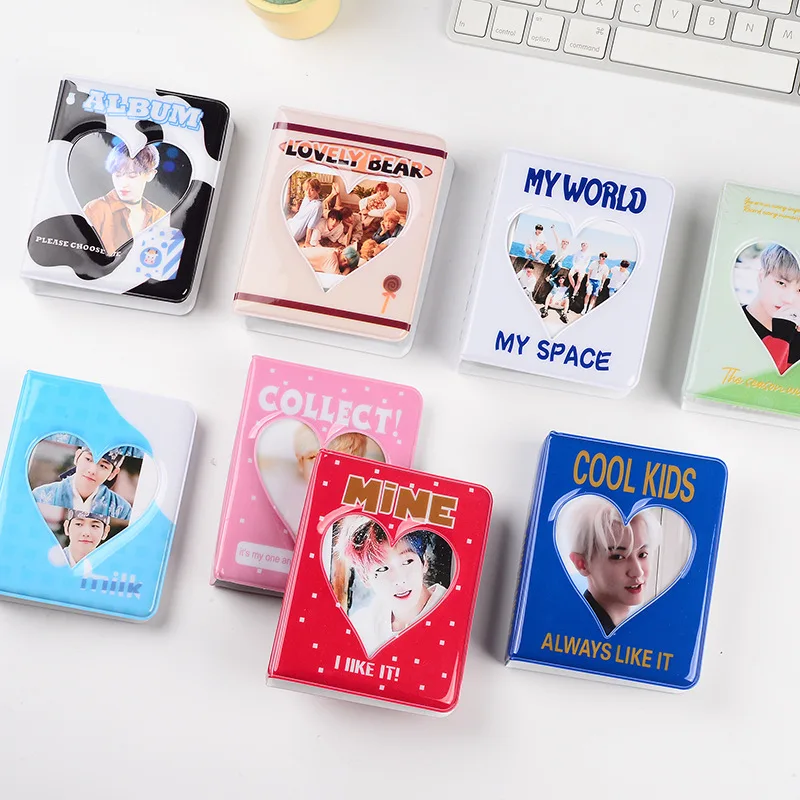

Korean Heart Kpop Stars Photo Album Pocket Holder 36 Cards Holders Oragnizer For 3 Inch Lomo Card Photocard Mini Photo Album