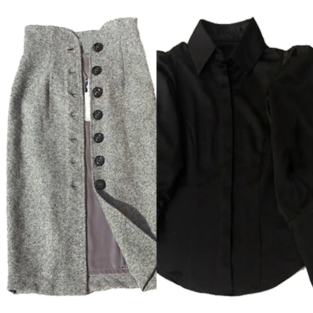 

Women's camping shirt + tight shirt, buttock button skirt, two clothes, new in autumn 2020