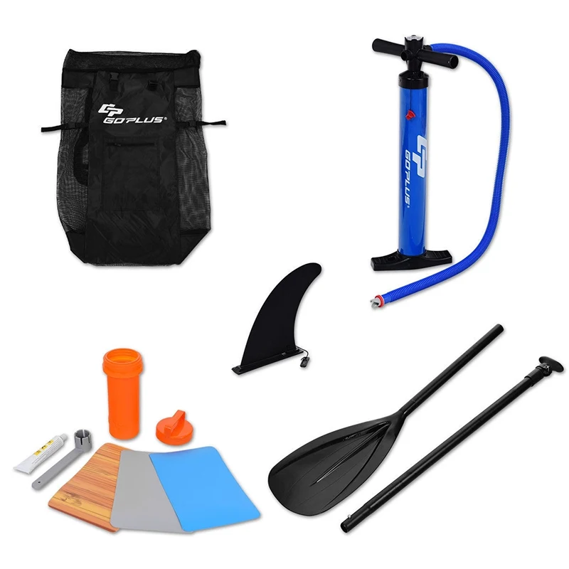 

GOPLUS 10'/11'*30"*6"Inflatable Surfboard Stand Up Paddle Board EVA Drop Stitch Construction Paddling Beginner Surfboard