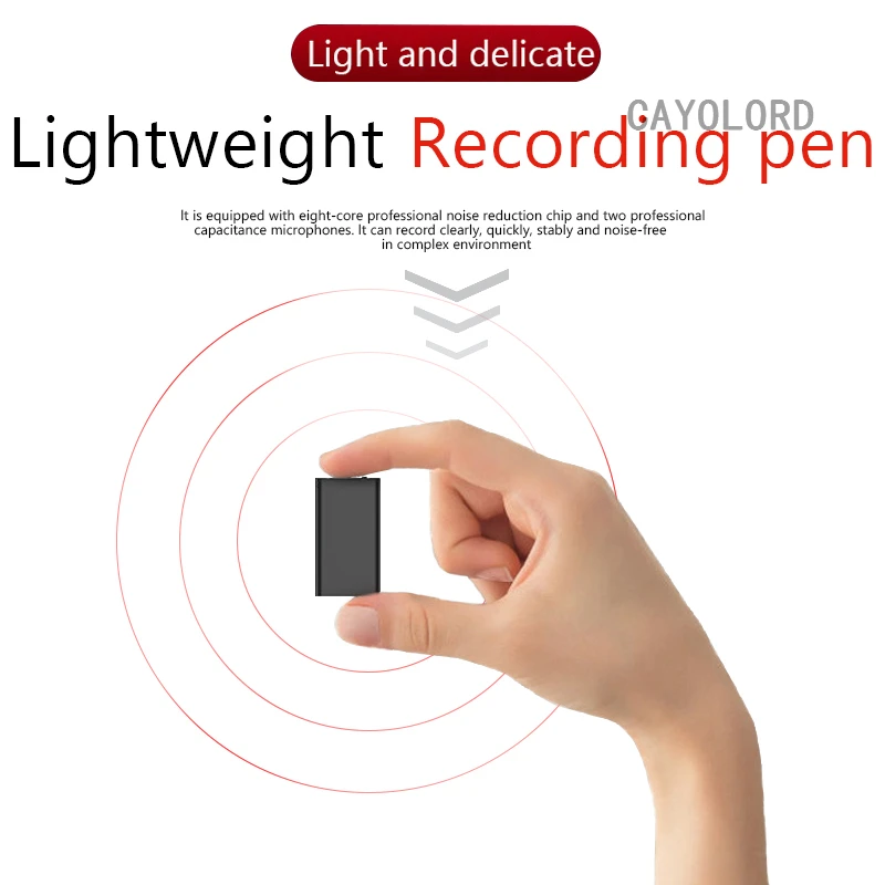 Тонкий мини аудио диктофон USB Flash Профессиональный цифровой HD дальний MP3