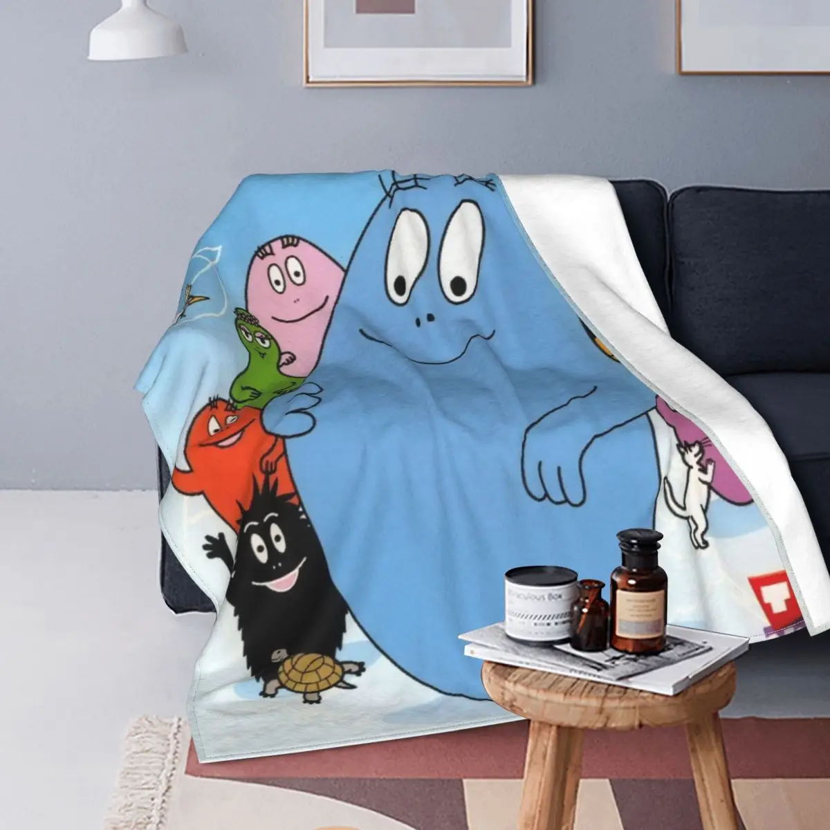

Одеяло Barbabright с героями мультфильмов, семейное Фланелевое покрывало для путешествий на самолете, ультрамягкое теплое покрывало