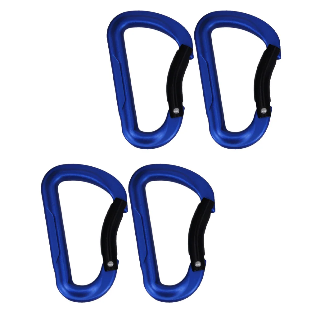 

4pcs Climbing Buckles D-Shaped Carabiners Key Chains Outdoor Backpack Buckles