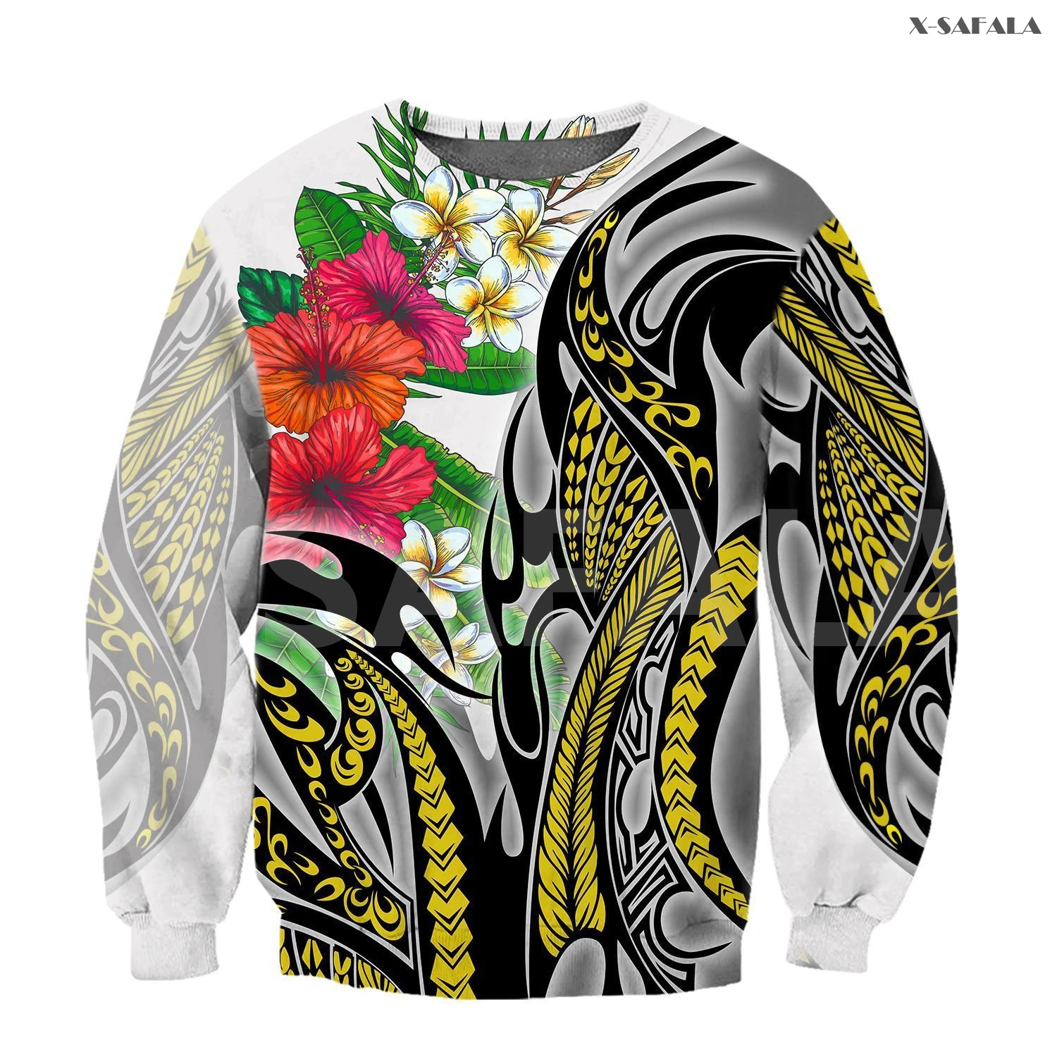 

Polynesia Flower Pattern 3D Over Printed Hoodie Man Women Unisex Outwear Zipper Pullover Sweatshirt Casual