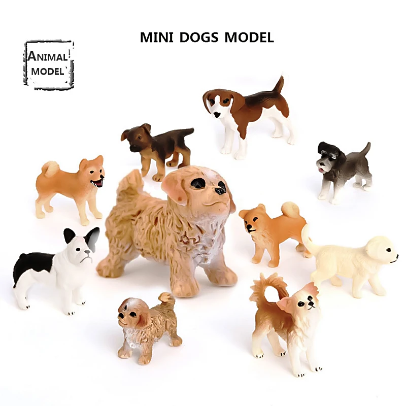 

Shiba Inu Beagle Bulldog Cute Pet Dog Animals Model Action Figures Mini Simulation Puppys Toys for Kid Education Gift