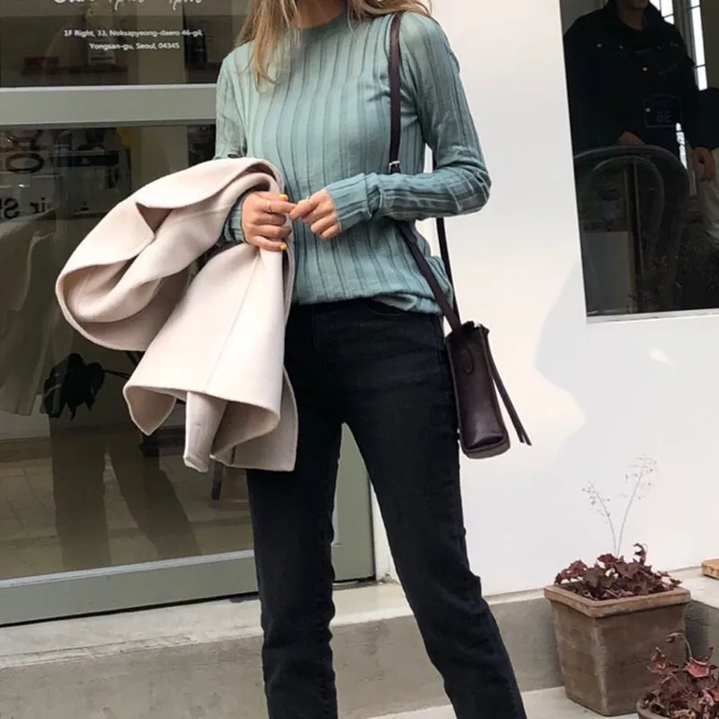 Women Winter Sweater Turtlencek Long Sleeve Knitwear Waist Temperament Female 2019 New | Женская одежда