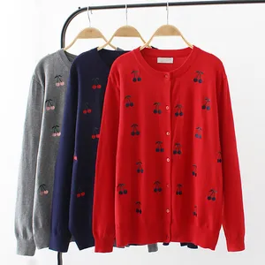 Женский трикотажный кардиган с вышивкой, однобортный свитер большого размера, размеры 4XL, весна-осень