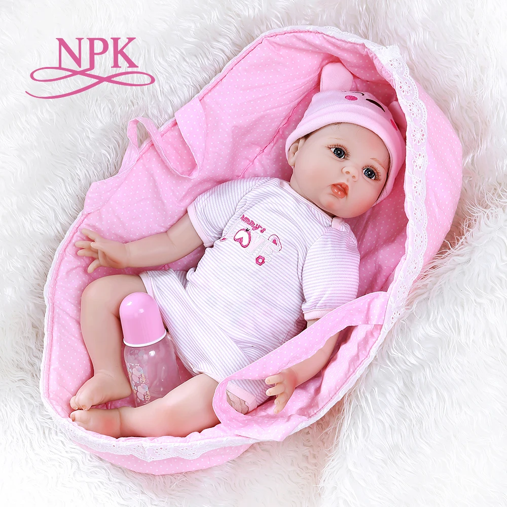 55 см Колыбель reborn baby с спальным мешком милое детское лицо realisitc девочка руки волосы с корнями взвешенная кукла рождественский подарок