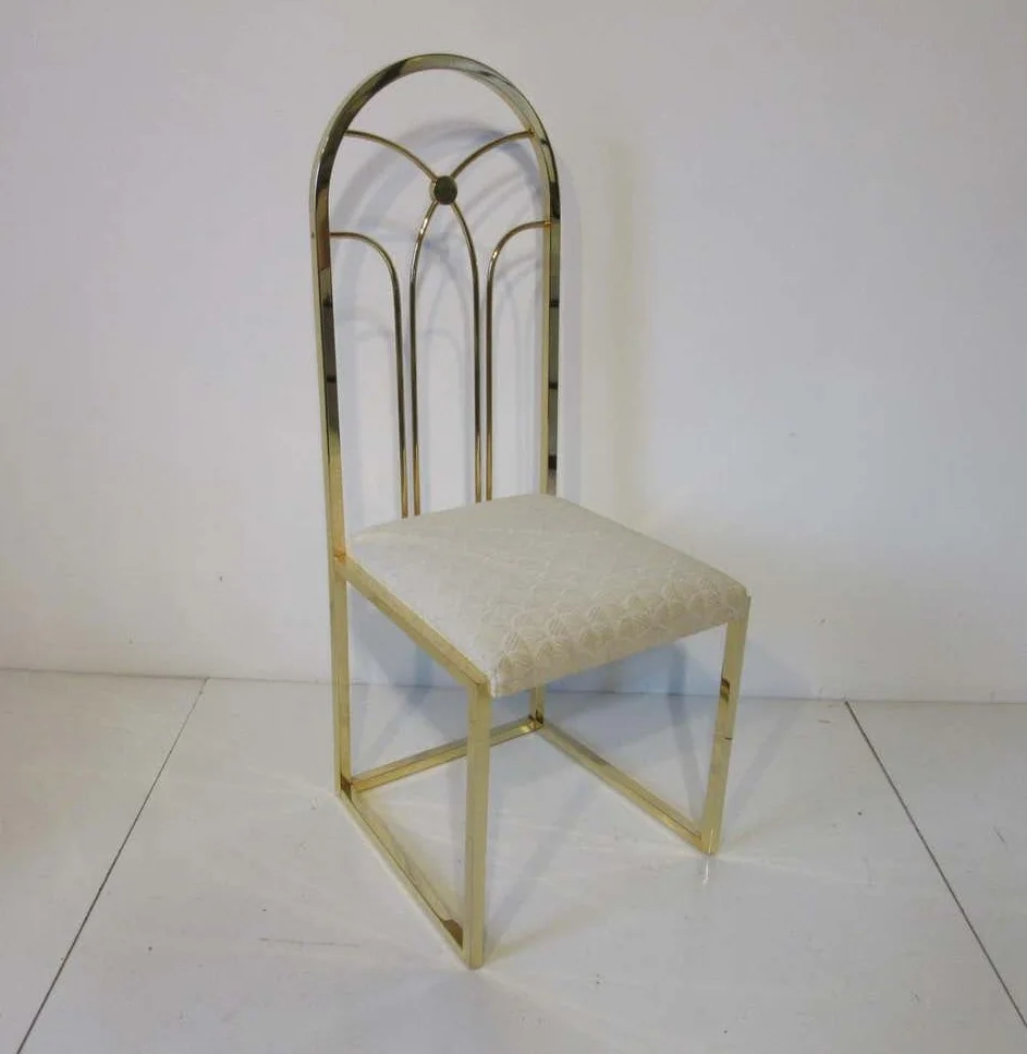 

Newest Polished Stainless Steel Dining Chair Velvet High Back Restaurant Chair For Home Hotel