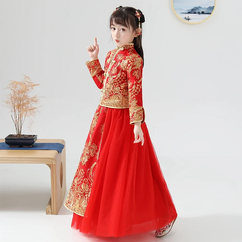 Китайские традиционные платья с вышивкой в старинном стиле новогоднее платье