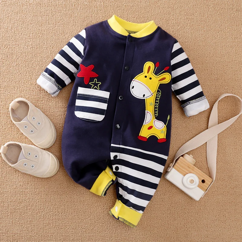 New born Baby Boy Clothes Cotton Newborn Rompers Giraffe Infant Jumpsuits Babygrow Long Sleeve Cartoon Clothing Things Onesie |