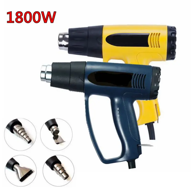 

1800W Temperature Advanced Electric Hot Air Gun 60-600 Celsius Variable Handheld Shrink Wrapping Thermal Heater Nozzle 110V-220V